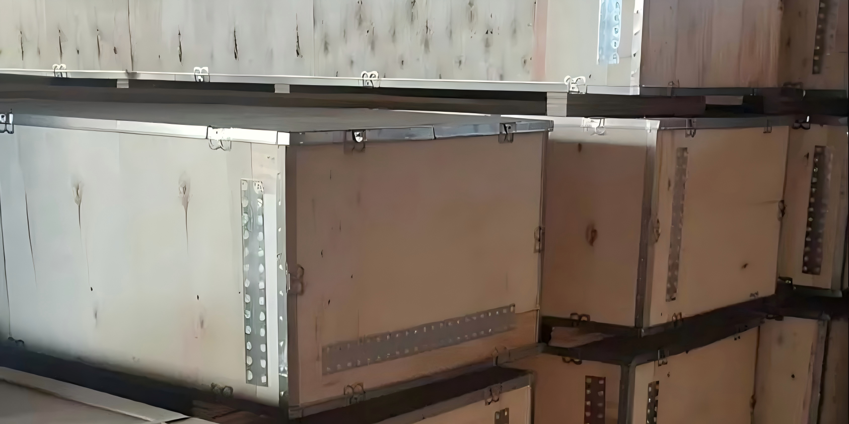 Semi-assembled pilates equipment in wooden crates 2.5 CBM