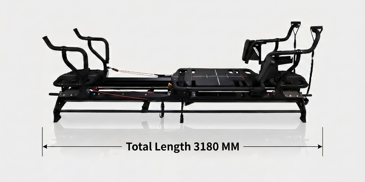 Mega Pro commercial high intensity pilates reformer steel frame 3180mm