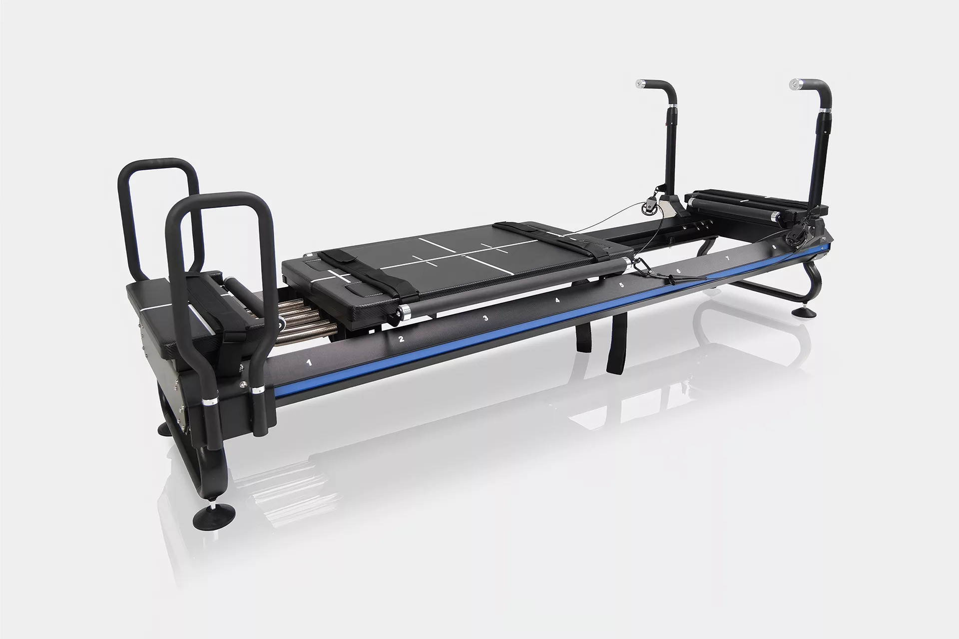 Titan 8-spring high intensity pilates reformer with Nihon bearings