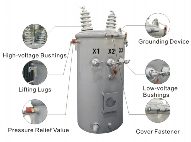 Rural single phase oil transformer