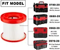 Milwaukee shop vac compatible 
HEPA filter for cordless vacuums\
M18 M12 M28 replacement 0880-20 0780-20 0960-20 compatible 
Cordless vacuum cleaner parts