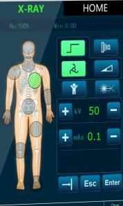 the fluoroscopy c arm human-like graphical user interface.