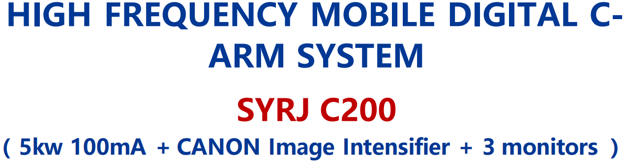 high frequency mobile c arm system syrj c200.