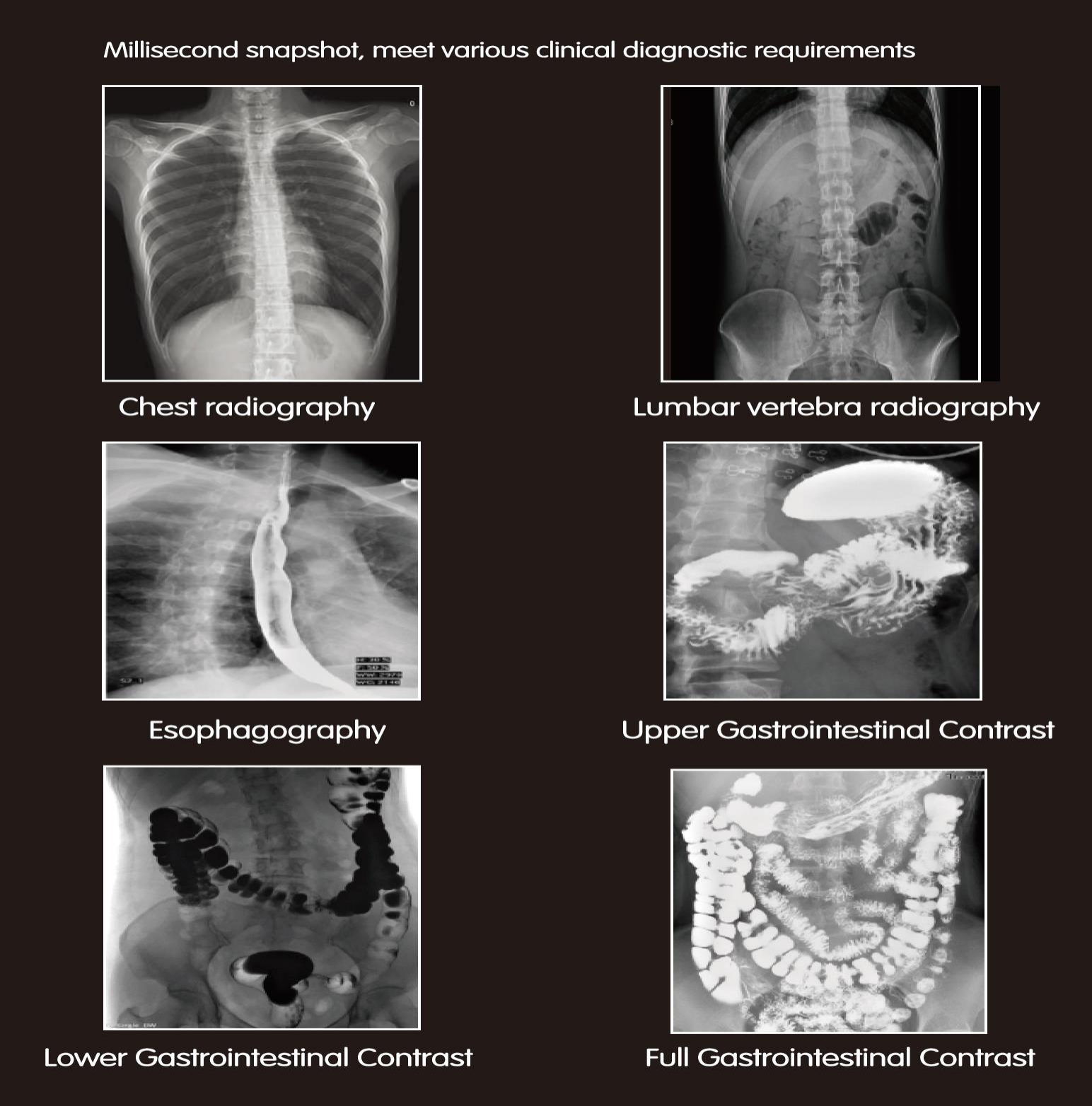 clinical images of the radiography system.