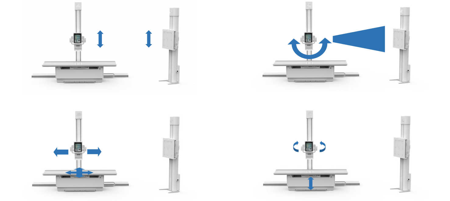 the movement of machine of the digital x ray system.