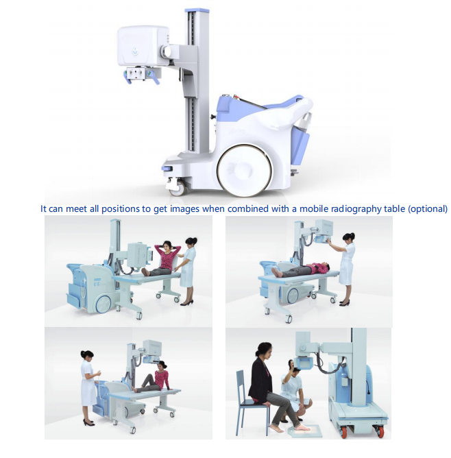 high power portable dr combined with mobile table.