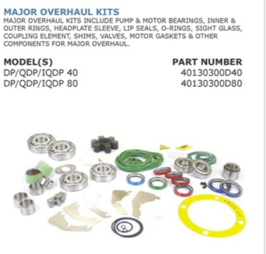 Edwards DP-40 CDP-40 QDP40 iQDP-40 Vacuum Pump Major Repair Rebuild Kit 40130300D40