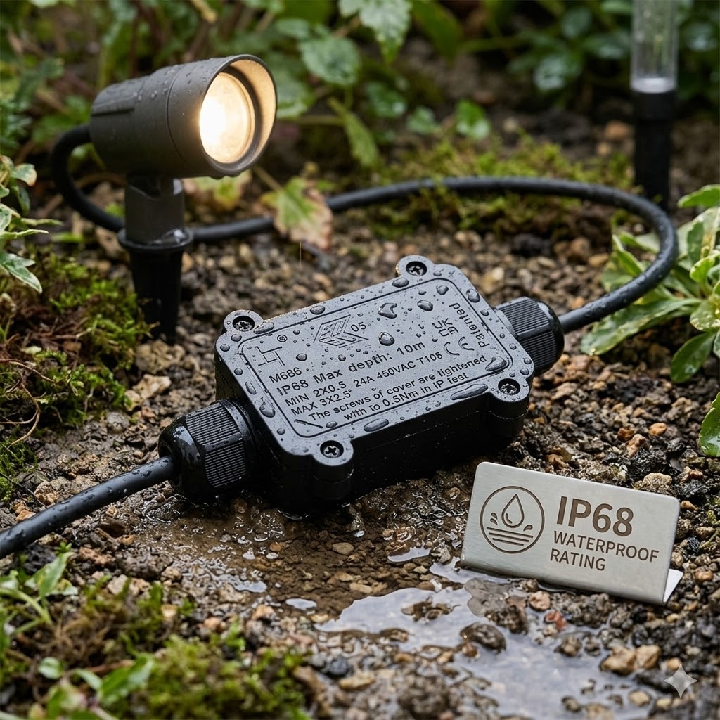Wiring diagram for ip68 waterproof connector garden lights