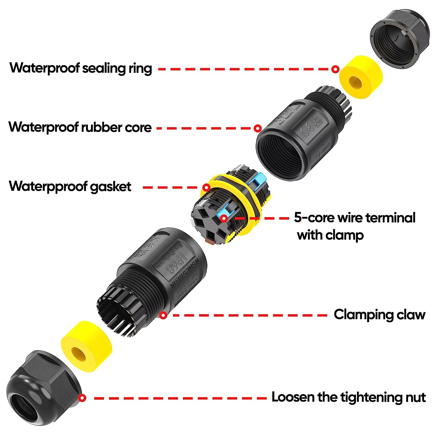 Image of M685-B 5 pin waterproof connector