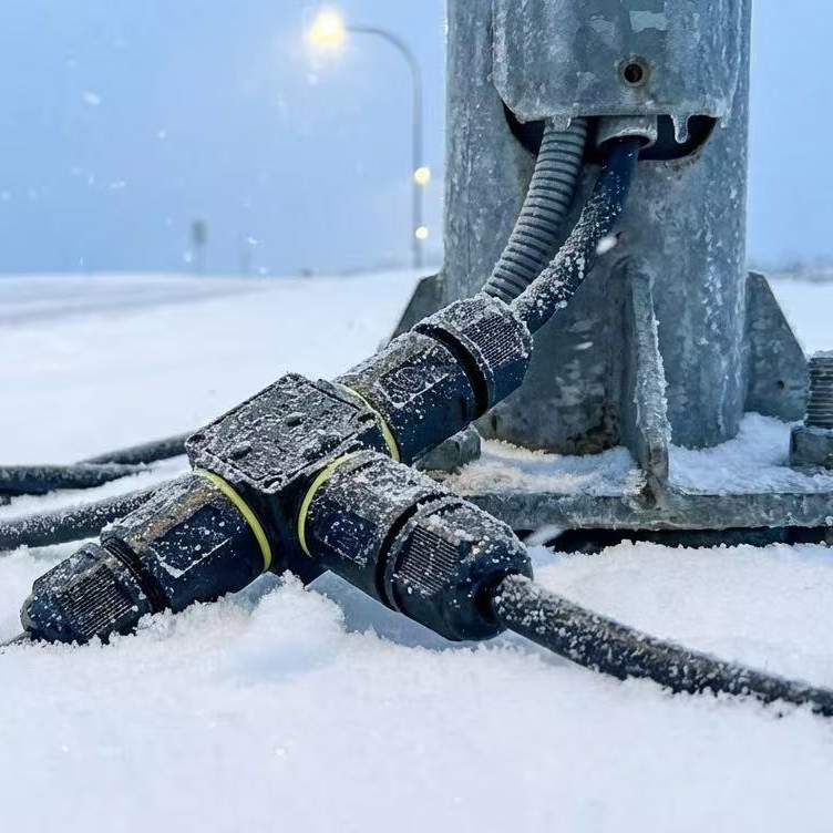 IP68 3 way waterproof connector for street light in snow