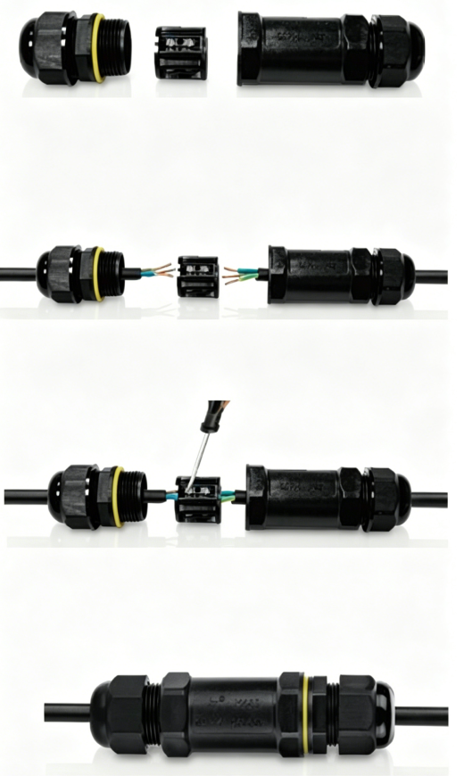 Installation steps for Greenway IP68 waterproof connector M684-D