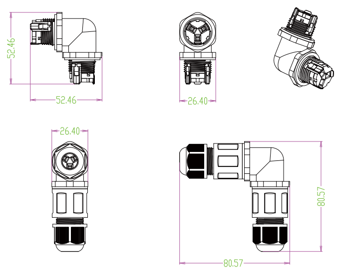 Size of this electrical waterproof connector