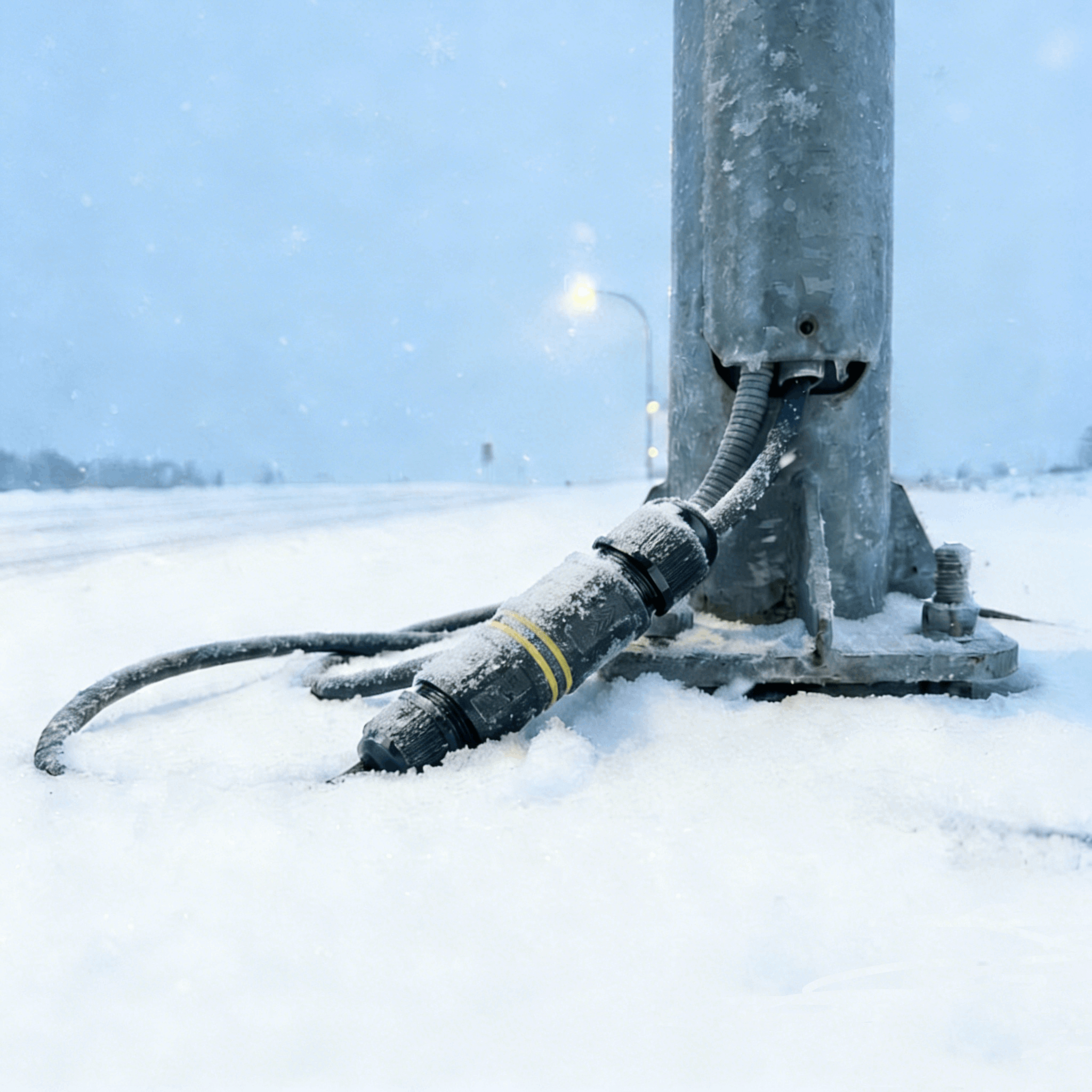 Wiring diagram for ip68 waterproof connector street lamps in snowy weather