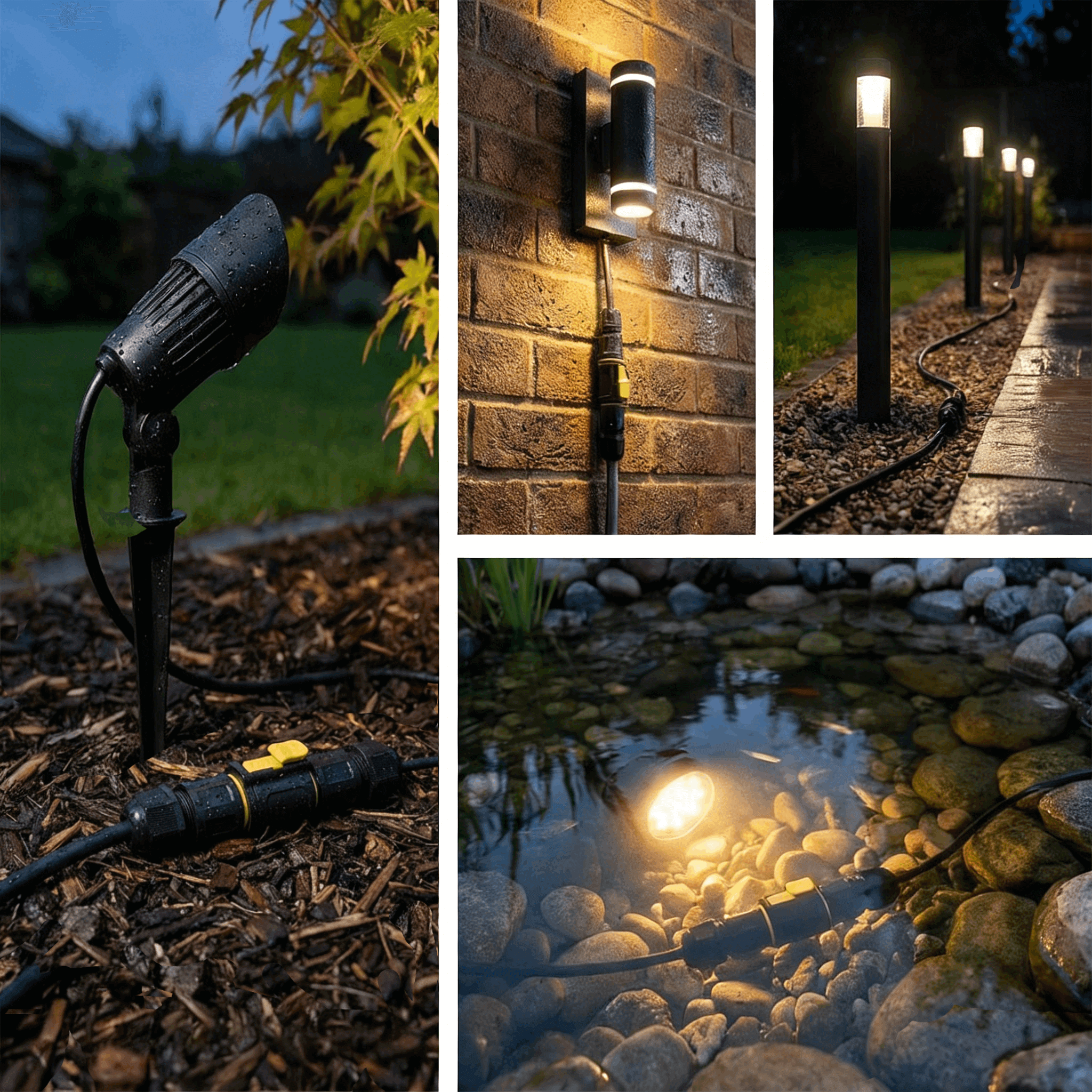 Wiring diagram for ip68 waterproof connector garden lights