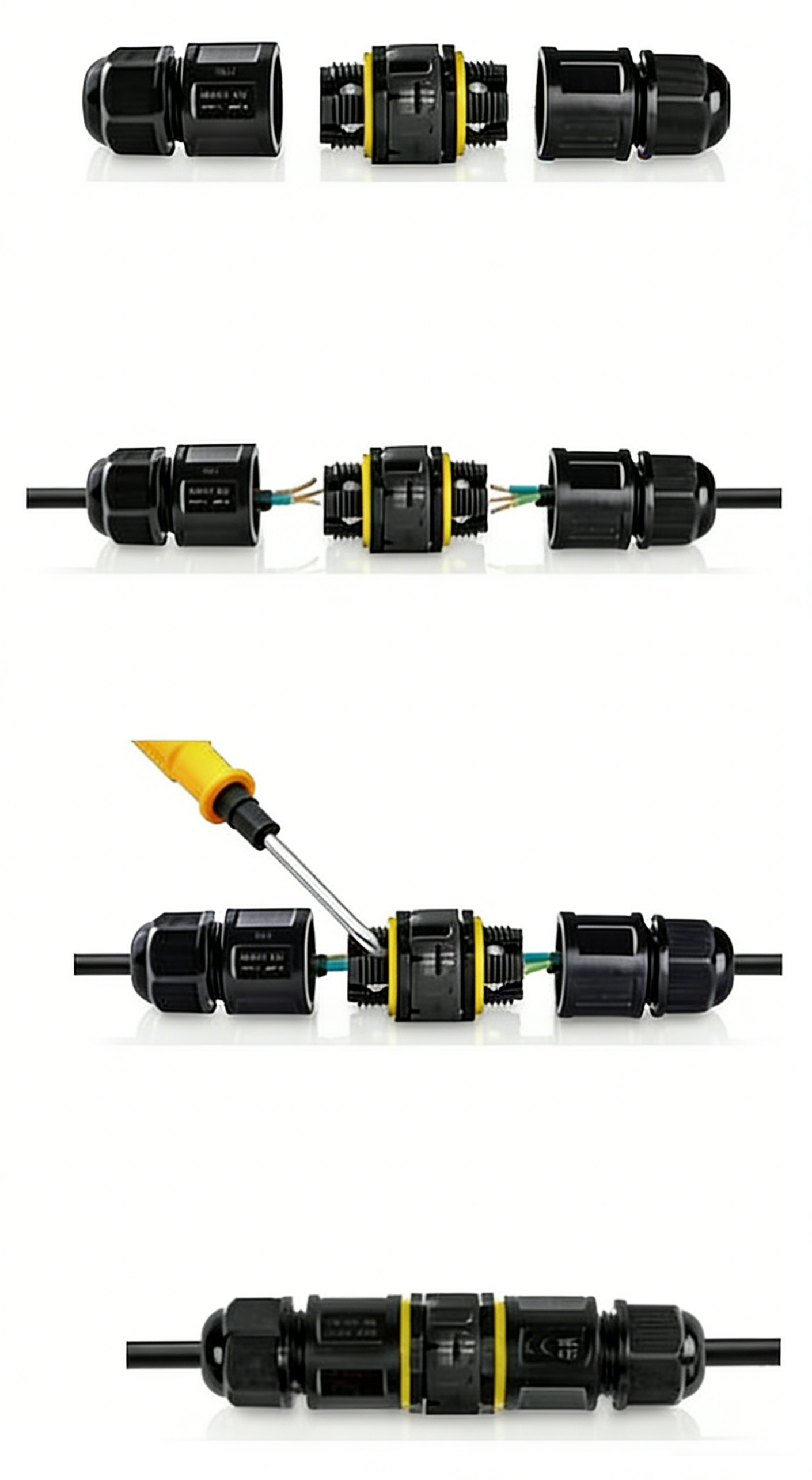 M684-C waterproof butt connector wiring steps