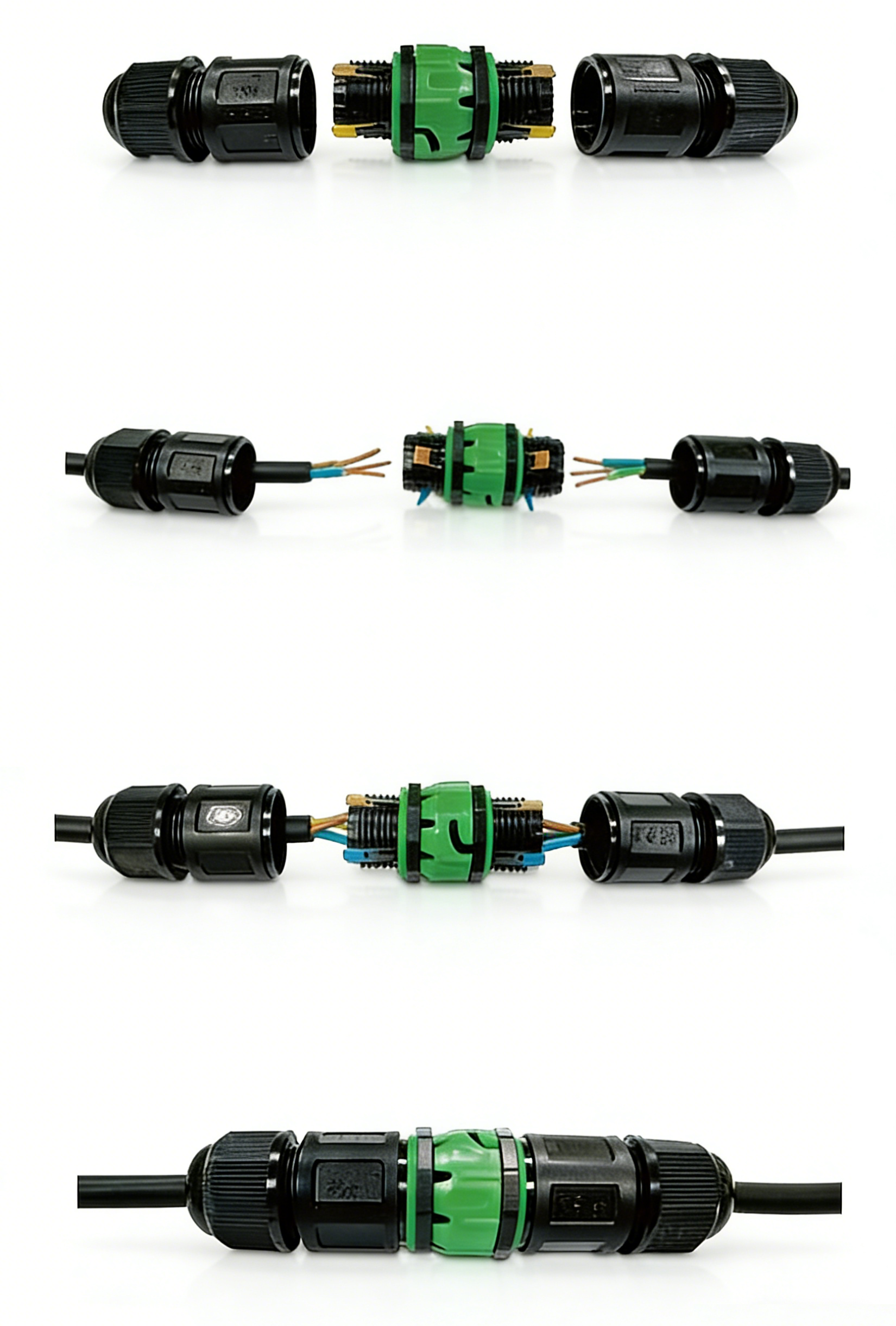 Installation steps for Greenway IP68 waterproof connector M684-E