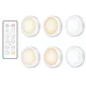 AA Battery Powered Cool and Warm White Wireless LED Under Cabinet Lighting LED Puck Light 6 Pack With Remote for Kitchen Closet