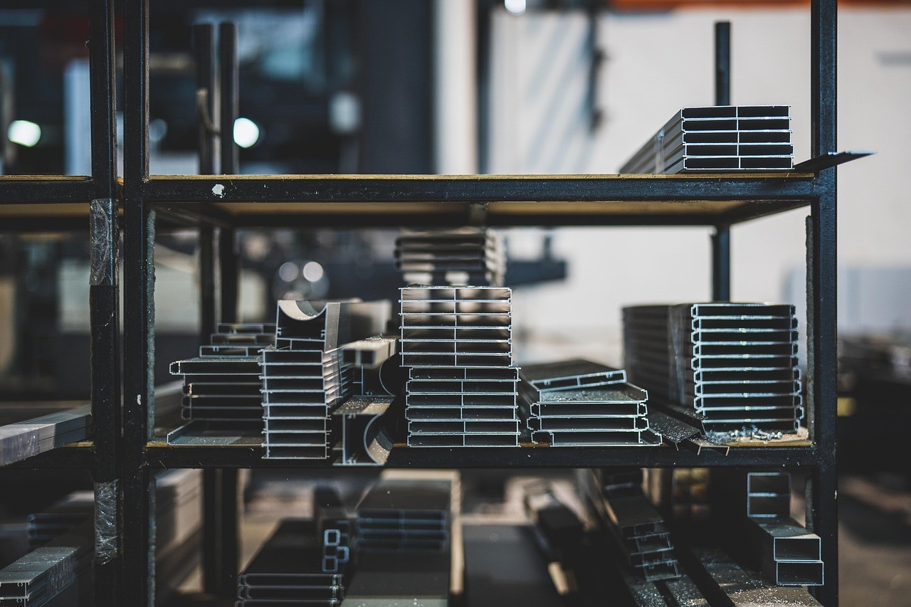 Industrial steel pipes storage