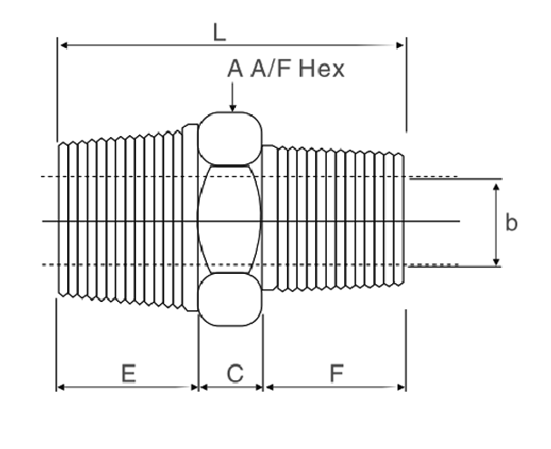 stainless steel hex nipple