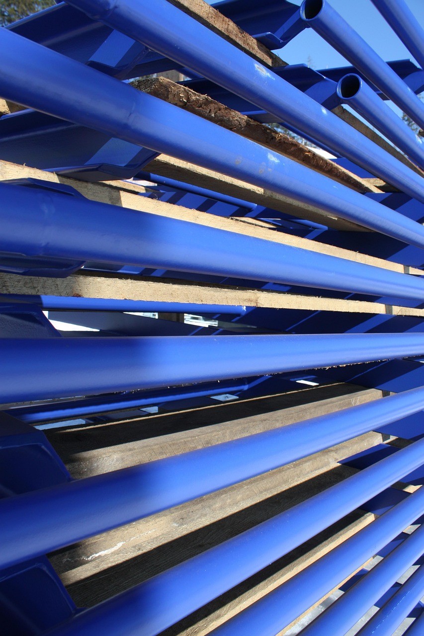 Industrial steel pipes warehouse