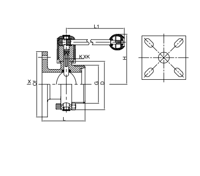 square butterfly valve