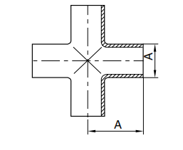 4” BPE AISI 316L Sanitary Welded Cross