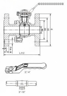 2 piece ball valve