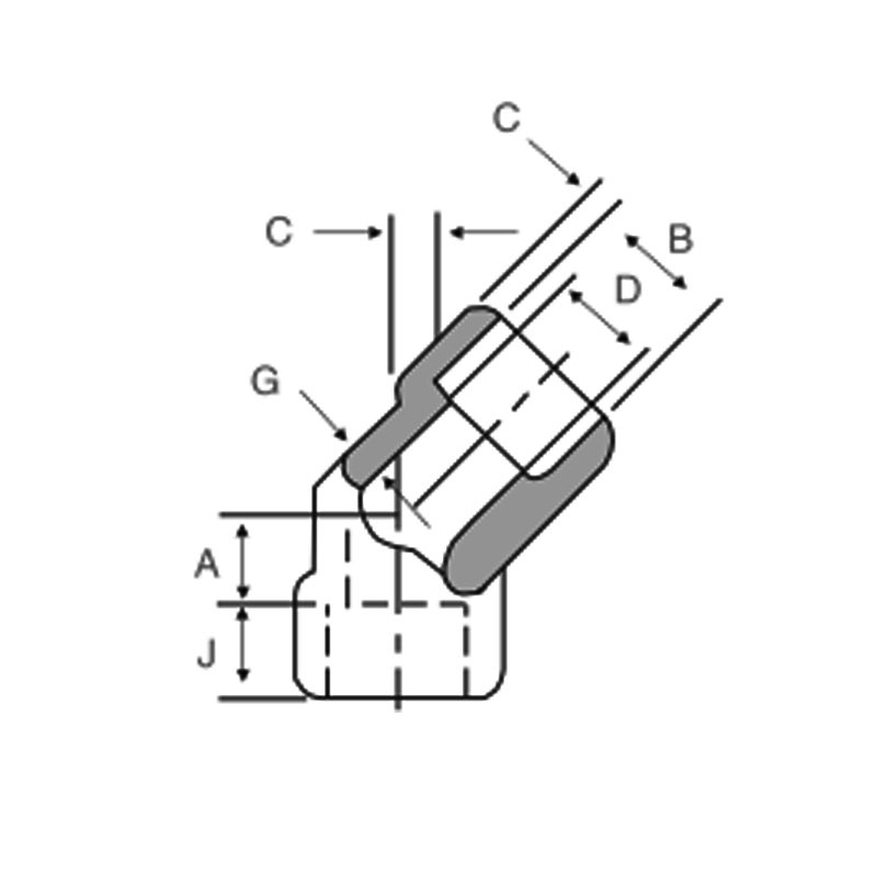 45 degree socket weld elbow