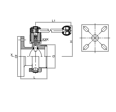 square butterfly valve