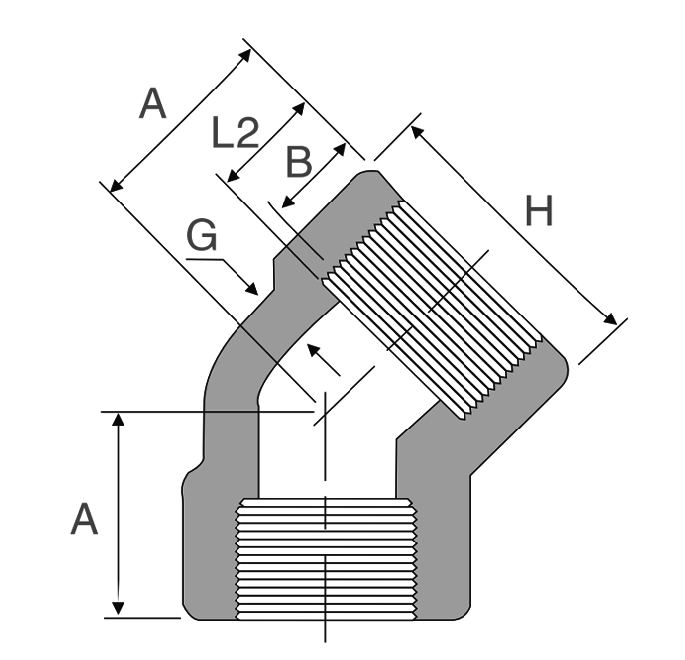 stainless steel 45 degree elbow