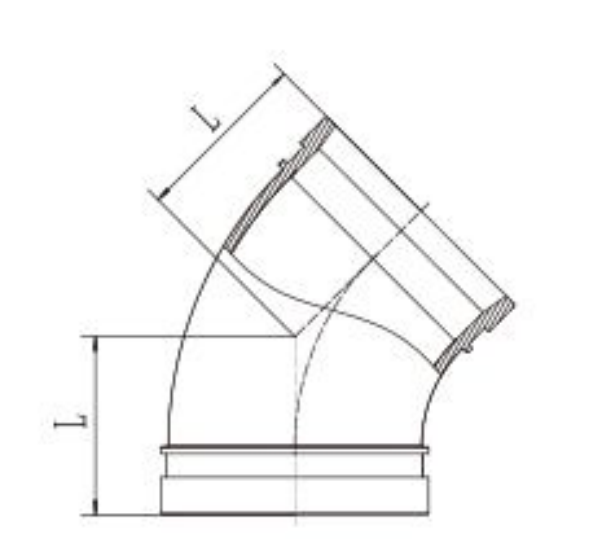 grooved 45 elbow