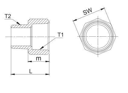 hex reducing bushing