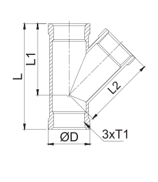 45 degree lateral tee