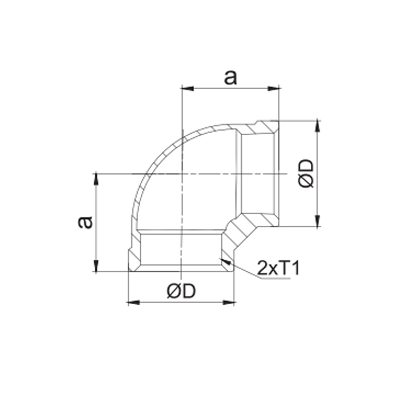 90 degree female elbow