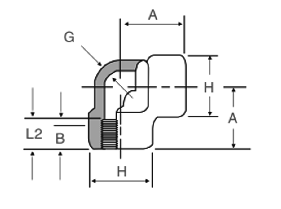 90 degree threaded elbow