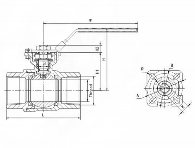 2 pc ball valve