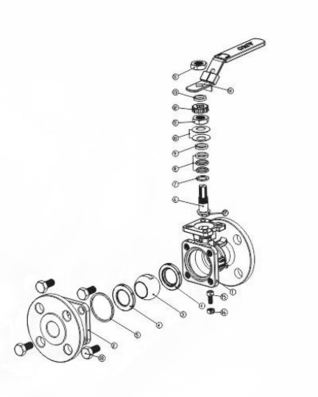 2 piece ball valve