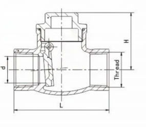 threaded swing check valve