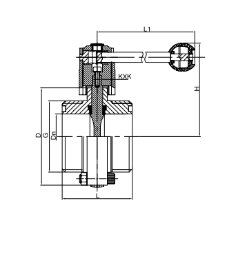 threaded butterfly valve