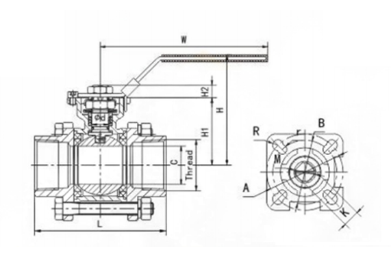 3 pc ball valve