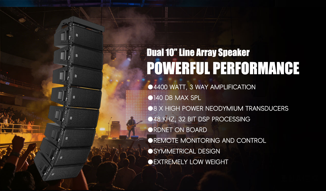 3 Way Full Range Dual 10 Inch Line Array Speaker-DBK Audio