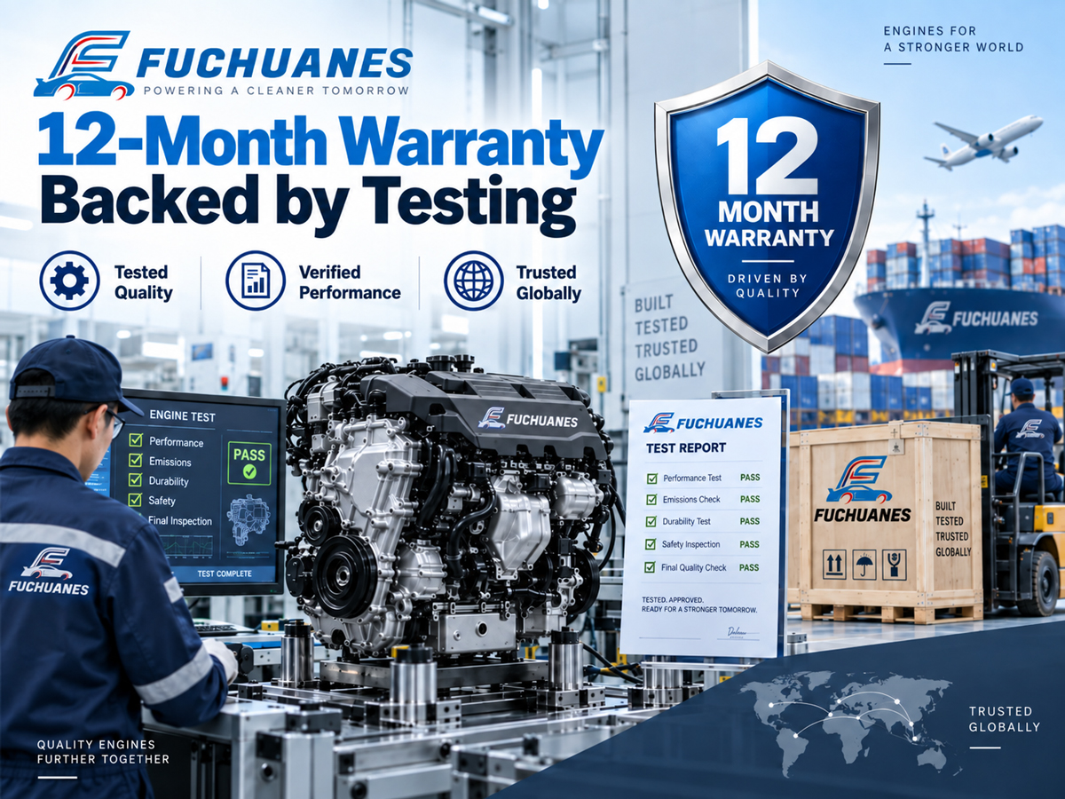 Fuchuan tested engine with 12-month warranty and quality assurance for global delivery