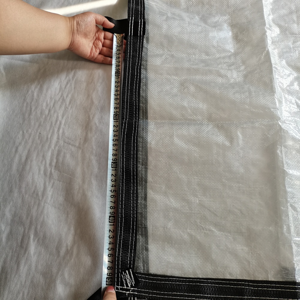 Clear Tarpaulin – Strengthened Edge Design Using Black Woven Tape