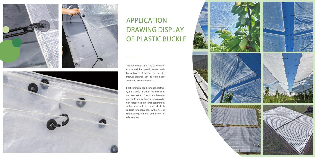 Clear Vinyl Tarp with Grommets – Applied Scene of Plastic Buckle Rain Shelter in Orchard