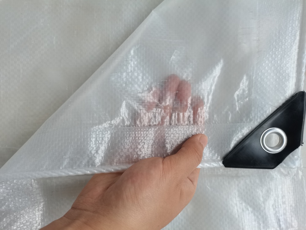 Clear tarpaulin – Strong Rope Reinforced Hem with Heat Sealed Edges