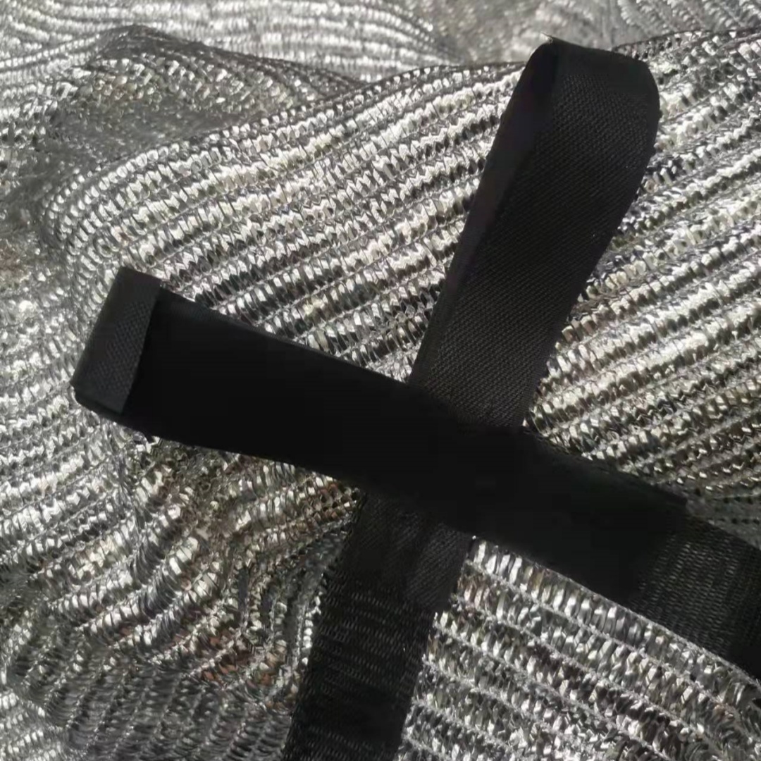 Knitted Aluminum Shade Net – Black Webbing Edge with Velcro Option