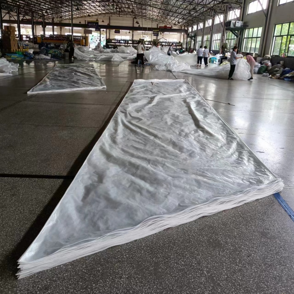 Clear Tarpaulin with Eyelets – Finished Product Photo from Factory