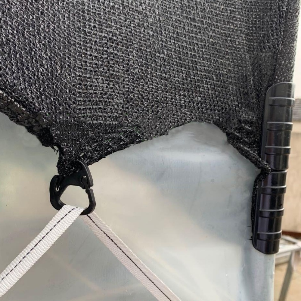 Shade cloth fabric clips – Clip in Use with Shade Net Scene