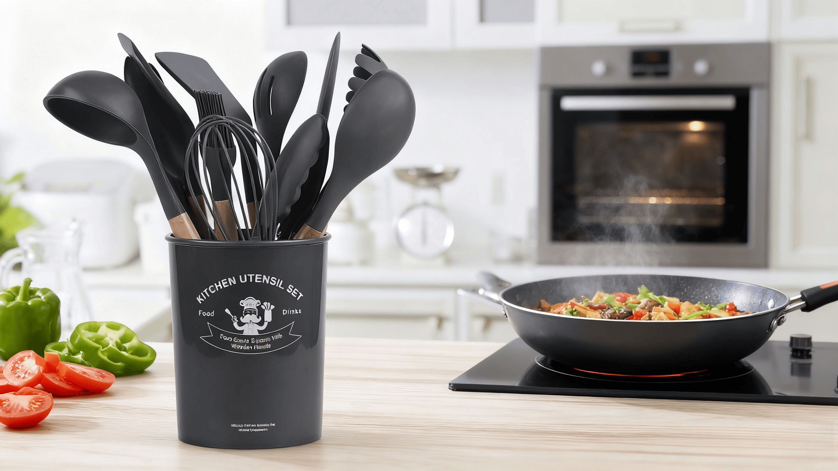 silicone wood utensils