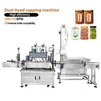 Automatic Plastic Caps Screw Capper Machine Glass Food Container Closing Bottle Double Heads Capping Machine